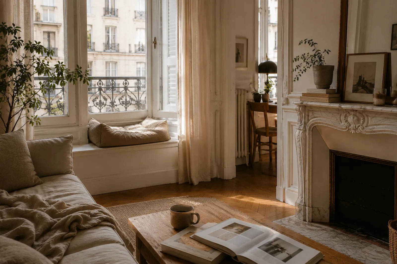 Couchage pour chat près de la fenêtre