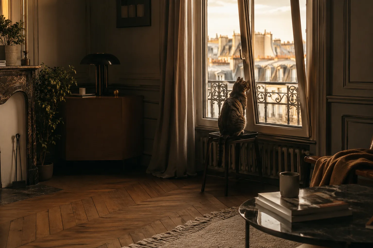 Fenêtre oscillo-battante d'un appartement haussmannien