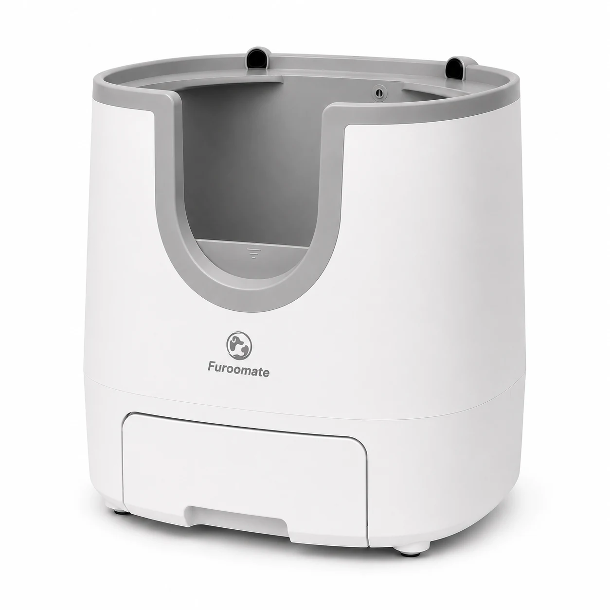 Furoomate PCT110, litière automatique autonettoyante ouverte pour chat, vue 3/4 avant