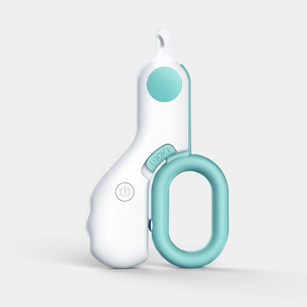Coupe-ongles pour chat avec lumière LED, curseur de verrouillage et anneau de prise en main