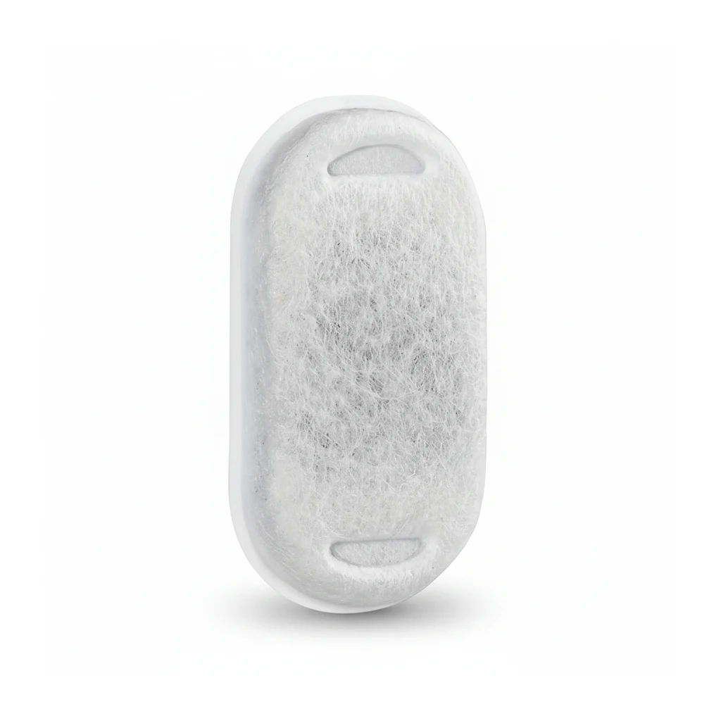 Filtre ovale blanc vu de près