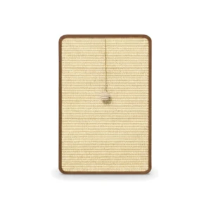 Griffoir mural en sisal pour chat, panneau rectangulaire avec balle suspendue